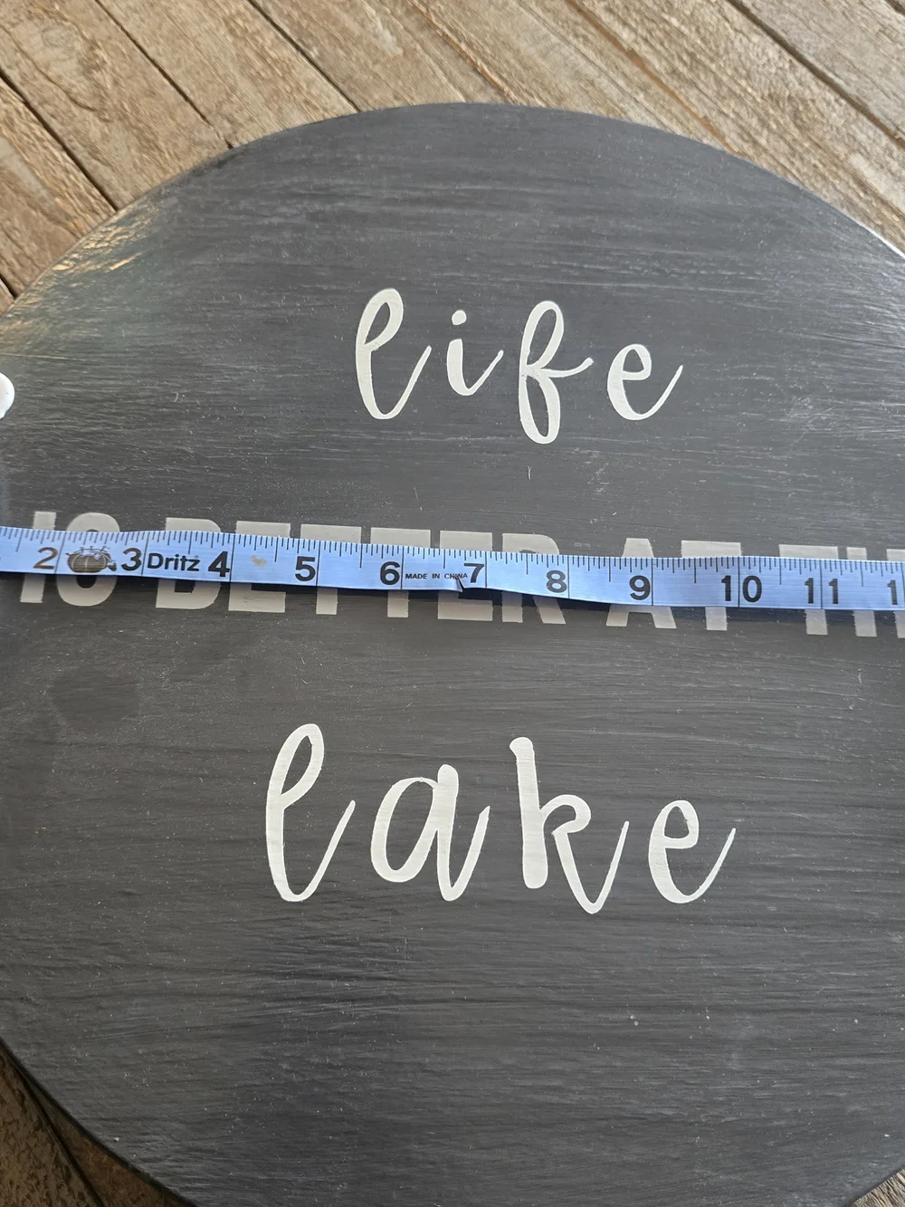 Hand Painted Decorative Tray With Handles - Life Is Better at the Lake - Gray